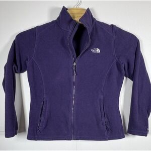 The North Face Women's Jacket Sz‎ Lg Purple Fleece Coat Full Zip Pockets Ladies